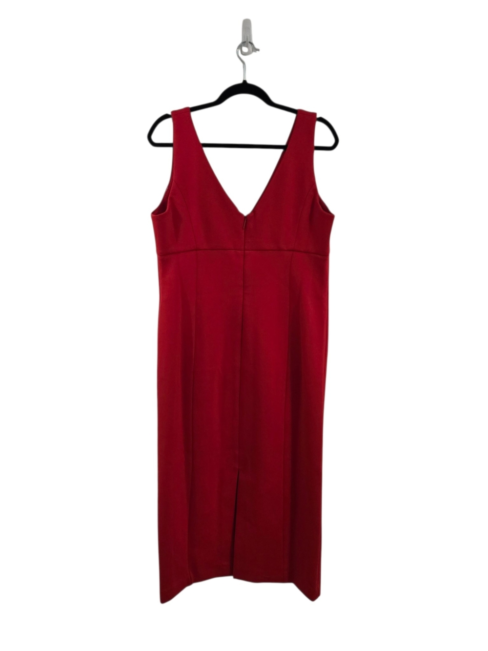 NWT SPANX Red V-Neck Midi Ponti knit Bodycon Dress Minimalist Luxury Resortwear - Picture 6 of 8